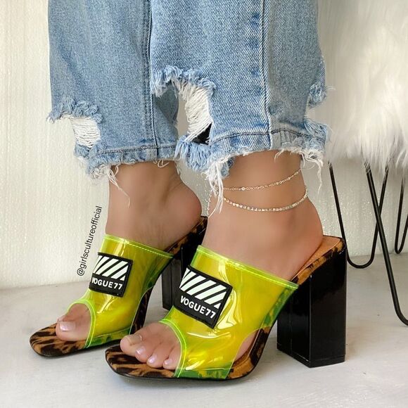 Neon Leopard Block Heel Mule - Fashion - Picture 2 of 8